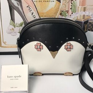 NEW Kate Spade Frosty Penguin Leather Crossbody Bag 😍🐧